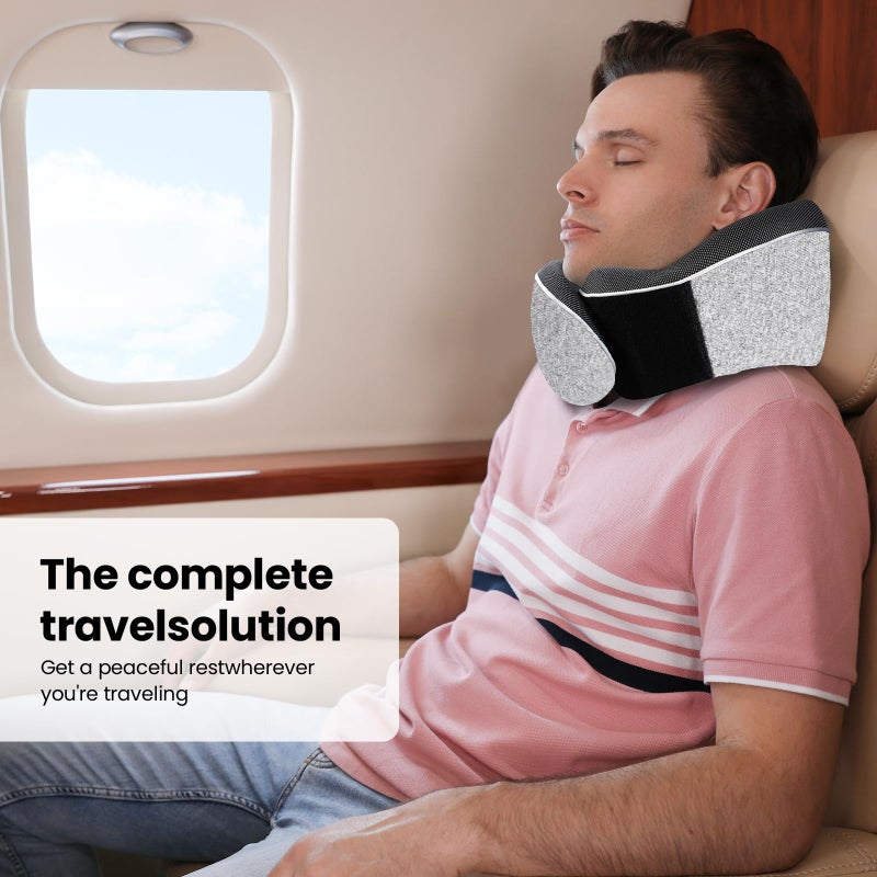 TALLGO Travel Pillow, Best Memory Foam Neck Pillow Head Support Soft Pillow for Sleeping Rest, Airplane Car & Home Use (Dark Blue) - Image 3